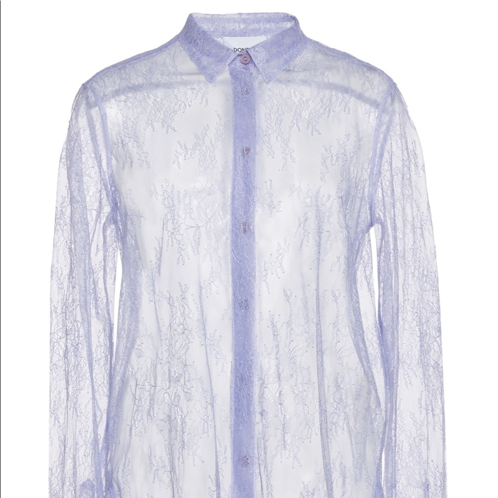 DONDUP Sheer lace button up